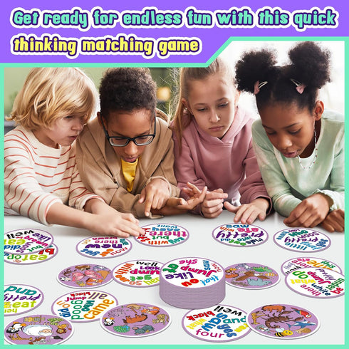 Edulok Memory Card Game, Kids Sight Word Piles Card Games, Animal Table Match Game for Toddlers, Indoor Recess Family
