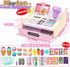 2-4 4-8, Wooden Cash Register for Kids, Rechargeable Kids Cash Register with Scanner, Pretend Play Cash Register Toy
