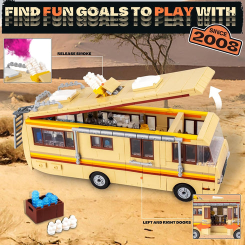 Camper for Break Bad RV Building Set, Creative Camper Van Building Blocks, DIY Technic Toy for Ages 8-14 (986 Pieces)