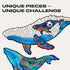 UNIDRAGON Original Wooden Jigsaw Puzzles - Milky Whales, 172 Pieces, Medium Size, Unique Gift Package
