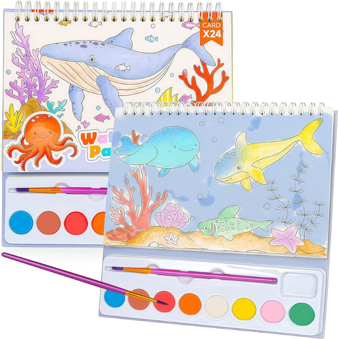 Paint with Water Books for Kids, Watercolor Coloring Book Mess Free Watercolor