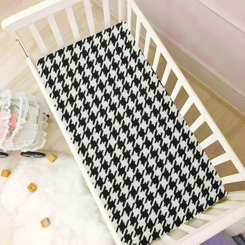 J JOYSAY 39 27 Classic Houndstooth Fitted Crib Sheet for Boys Girls Baby Crib Sheet Crib Mattress Sheet Crib Bedding, x