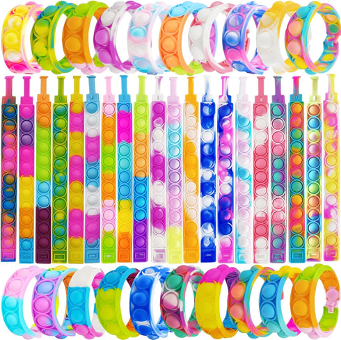 IERKEIE 120 Pcs Pop Bracelet Bubble Fidget Toys for Party Favors, Hand Finger