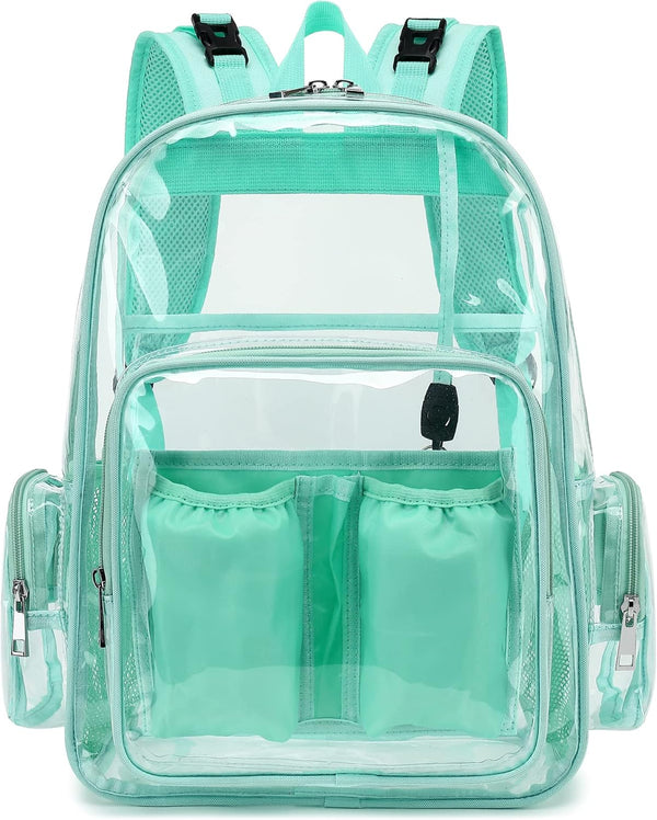 Clear Diaper Bag Backpack for Baby Girls Boys, Nappy Changing Bags for Women (Mint Green)
