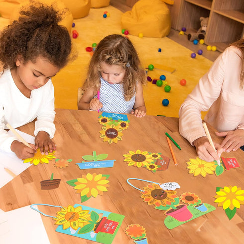 24 Set CroBlissful Sunflower Craft Kit God Says You are Sunflower DIY Crafts Christian Bible Craft Kit for Easter