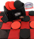 Matty's Toy Stop Deluxe Giant Checkers Game with 6" Foam Discs, 48" Game Mat and Storage Bag for Indoor/Outdoor