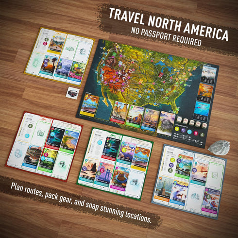 Timashov Publishing 8+ 15 Photo Tour: North America Family Board Game for Kids and Adults | Travel Strategy Game | Ages