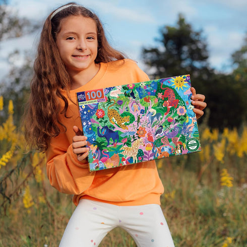 100 eeBoo Piece Puzzle for Kids - Tree of Wildlife Children's Puzzle Nature Themed, Large Pieces for Small Hands