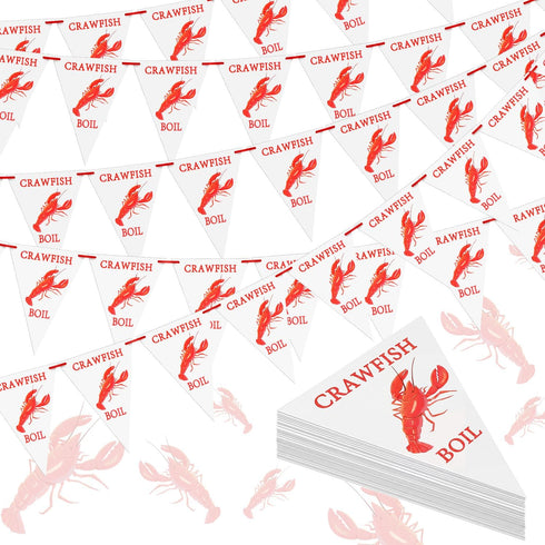 Boao 3 Pcs Crawfish Boil Party Decorations Banner, Crawfish Pennant Banner 39.3