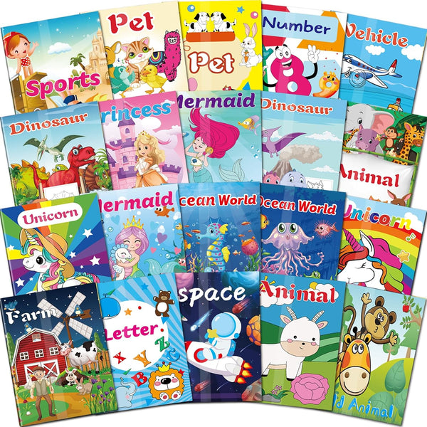 Kalysky 20Pack Coloring Books for Kids Ages 4-8 (5.1 x 7 inch),Mini