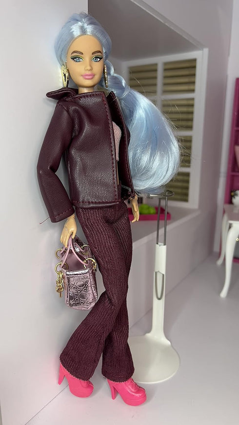 Eledoll 11.5 inch Doll Clothes Lot, Deluxe Fashion Pack Burgundy Sweetie Set for 12" Doll