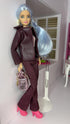 Eledoll 11.5 inch Doll Clothes Lot, Deluxe Fashion Pack Burgundy Sweetie Set for 12" Doll