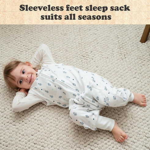 2t-3t, 1 Pack Toddler Sleep Sacks for Baby Wearable Blanket with Feet, Sleeveless Breathable Sleep Sacks for Baby Boys
