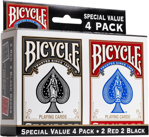 Bicycle Standard Index Playing Cards (Black/Red), Pack of 4