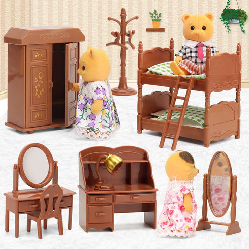 Dollhouse Furniture Set for Kids - Miniature Doll House Accessories for Pretend Play for Boys & Girls
