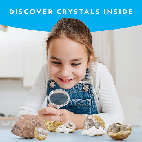 NATIONAL GEOGRAPHIC Break Open 15 Premium Geodes with Goggles, Learning Guide, Great STEM Science Toy