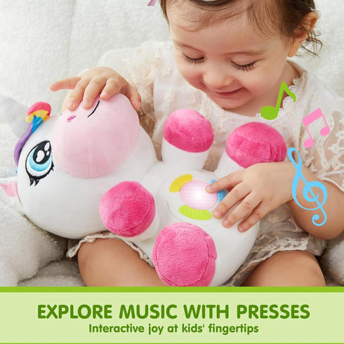 6+ JOYIN Musical Unicorn Plush Baby Toy, Stuffed Animal with Music & Light, Baby Musical Soft Plush Toys for Infant