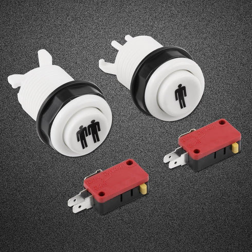Arcade Button, 1P 2P Player Push Button DIY Kit for Arcade Joystick Games.