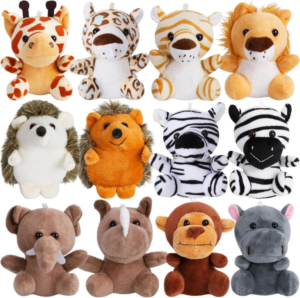 cideny 12 Pcs Small Stuffed Animal Bulk - 4.5 Inch Fluffy Stuffies, Animals