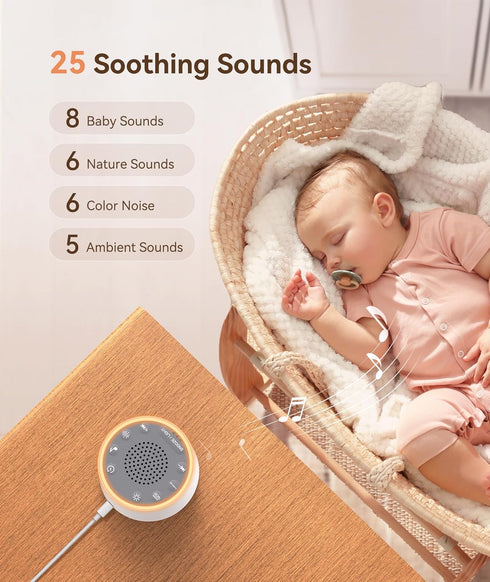 10 Dreamegg Sound Machine with Nursery Lamp - Sound Machine Baby, Soothing Sounds, Timer, Memory Function, Colour Night