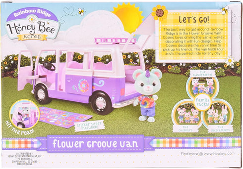 Sunny Days Entertainment Honey Bee Acres Rainbow Ridge Flower Groove Van - Purple Vehicle with Unicorn Figure