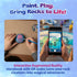6-12 14 16 2 Pinwheel Crafts Rock Painting Kit for Kids Ages Rocks, Acrylic Paints (Glow & Metallic), Glitter Glues