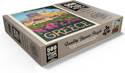 MyPuzzle Greece: Vintage Poster - Premium 500 Piece Jigsaw Puzzle for Adults, The Parthenon
