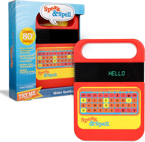 Speak & Spell Electronic Game - 80s Retro Handheld Arcade, Educational Learning Toy, Spelling Games for Ages 7+
