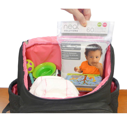 Neat Solutions Table Topper Disposable Stick-on Placemats, 12" x 18", 60 Count, Gender Neutral, Reusable Package