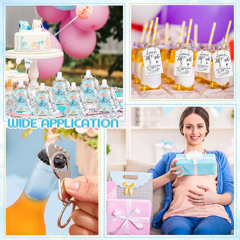 Sunnyray 150 Pcs Baby Shower Party Gift Bottles Games, 50 Mini Milk Bottles, 50 Thank You Tags
