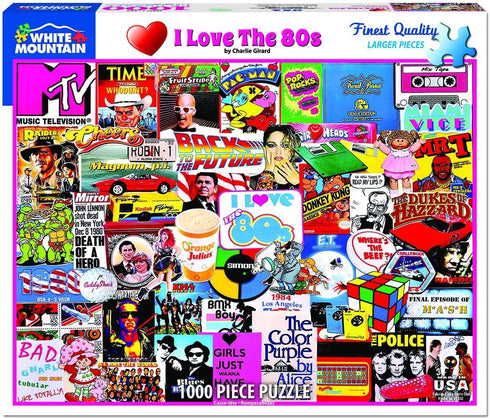 White Mountain Puzzles I Love The 1980s - 1000 Piece Jigsaw Puzzle