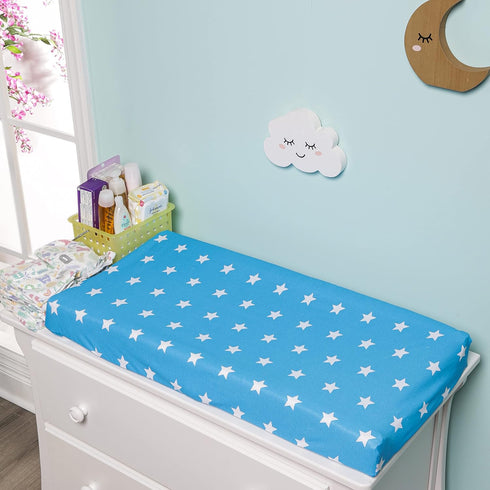 2 Pack 100% EVERYDAY KIDS Baby Changing Pad Covers for Baby Boy Fits Most Changing Table Pads; Cotton Jersey Knit