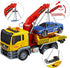 15 Inch Set 8-10 Friction Powered Large Tow Truck Toy with Lights & Sounds, Movable Crane Arm, Tow Mater Tilt Ramp