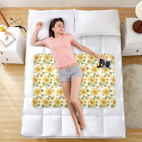 siphylline Summer 52" 34" Minimalist Sunflower Floral Extra Large Resuable Changing Pad Covers Soft Absorbent Diaper