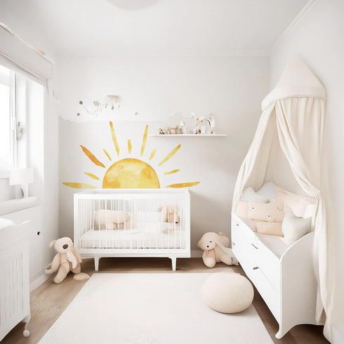 Duocheer ('''') Half Sun Wall Decal Extra Large Boho Sun Wall Decals Peel and Stick Removable Sunshine Wall Stickers