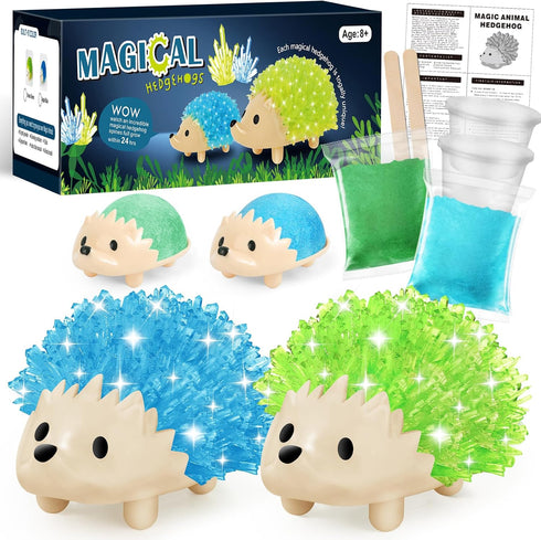 sdaymol Crystal Growing Kit for Kids - 2 Colors Hedgehog to Grow