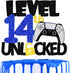 Teen Game Level Up 14th Happy Birthday Cake Topper - Video Game Night Birthday Party Decorations for Boys and Girls
