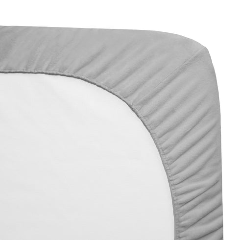 28" 52", Cozy American Baby Company Heavenly Soft Chenille Fitted Crib Sheet x Warm and Neutral Chenille Sheet, Steel