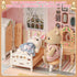 Set 2 3+ TUZT Suitcase Dollhouse Furniture for Kids, Mini Dollhouse Box with Flexible Dolls and Bedroom&Bathroom