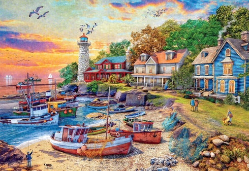 Buffalo Games - Dominic Davison - American Harbor Town - 2000 Piece Jigsaw Puzzle for Adults, Finished Size 38.50 x