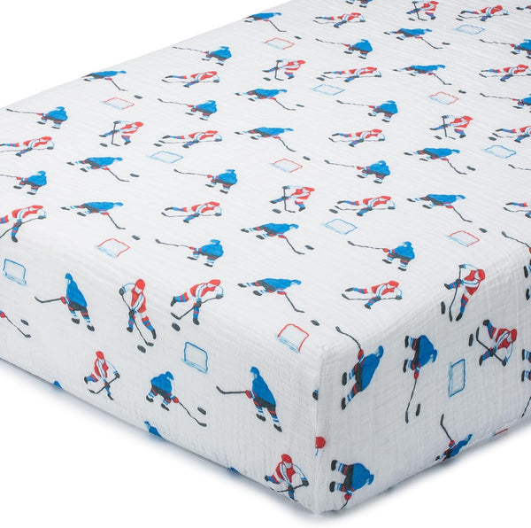 LollyBanks Muslin Crib Sheet for Boys 1 Pack, 100% Cotton Soft and