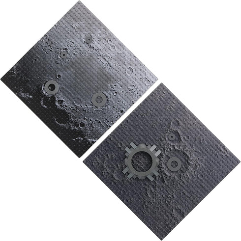 Feleph Space Moon Baseplate 10x10 inches Classic Building Blocks Base Plate Gray Compatible with Major Brands - 2PCS
