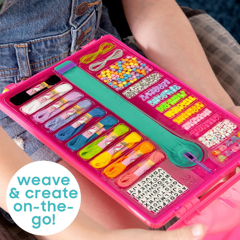 Just My Style On-The-Go Jewelry Studio, Bracelet-Making Travel Kit for Fun Girl's Night and DIY Bead & Braid Set