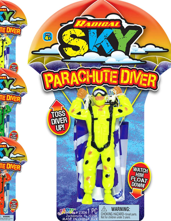 JA-RU Parachute Action Figure Toys, Flying Glider Army Men for Kids, Outdoor Summer Yard Games & Party Favors