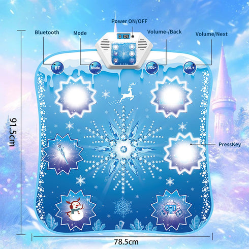 Frozen Toys Dance Mat for Girls - Electronic Dance Mat with Wireless Bluetooth, Light Up LED Musical Mat
