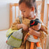 Summer 18 HABA Baby Doll Diaper Bag with Soft Bottle & Reusable Cloth Doll Diapers, Folds into Changing Mat, Meadow