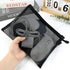 yuntop 6 (A5) PCS Mesh Pouch, Black Nylon Mesh Cosmetic Zipper Bags for Home Office Purse Diaper Bag