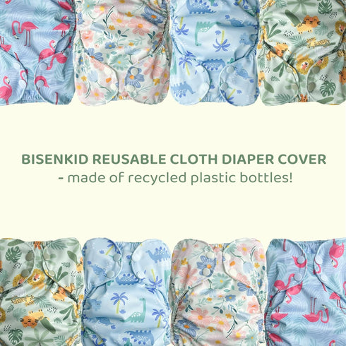BISENKID 2 Pack 3 Pack 2 (18-35Pound) Waterproof Cloth Diaper Cover Reusable Plastic Diaper Cover - Adjustable Outer