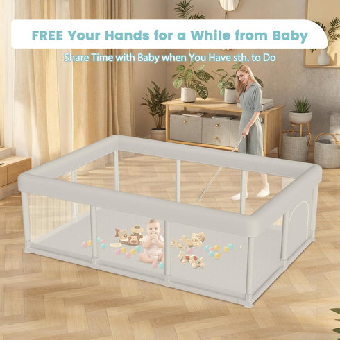 besuhot 74 50 inch, Baby Playpen Baby Playard Large playpen x Playpen for Babies and Toddlers with Gate, Safety