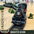Set 4-8 2-4 USA Electric Express Train for Kids Ages - Military Toy Polar Train Model with Helicopter, Tank, Soldiers
